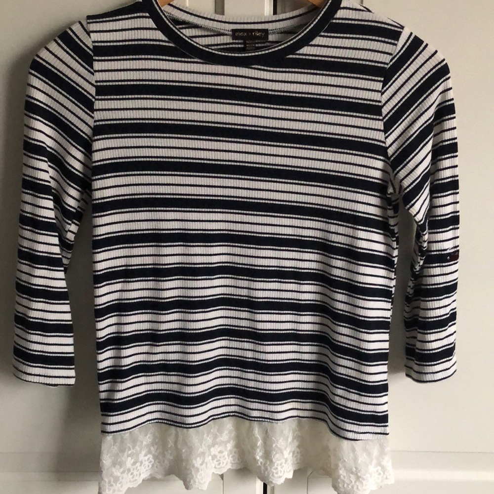 Max + Riley Striped Lace top